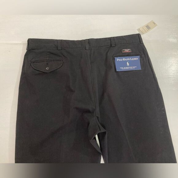 Polo Ralph Lauren Chino Pants Men’s 42x32 Black Hammond Pleated Classic Preppy - Picture 5 of 12